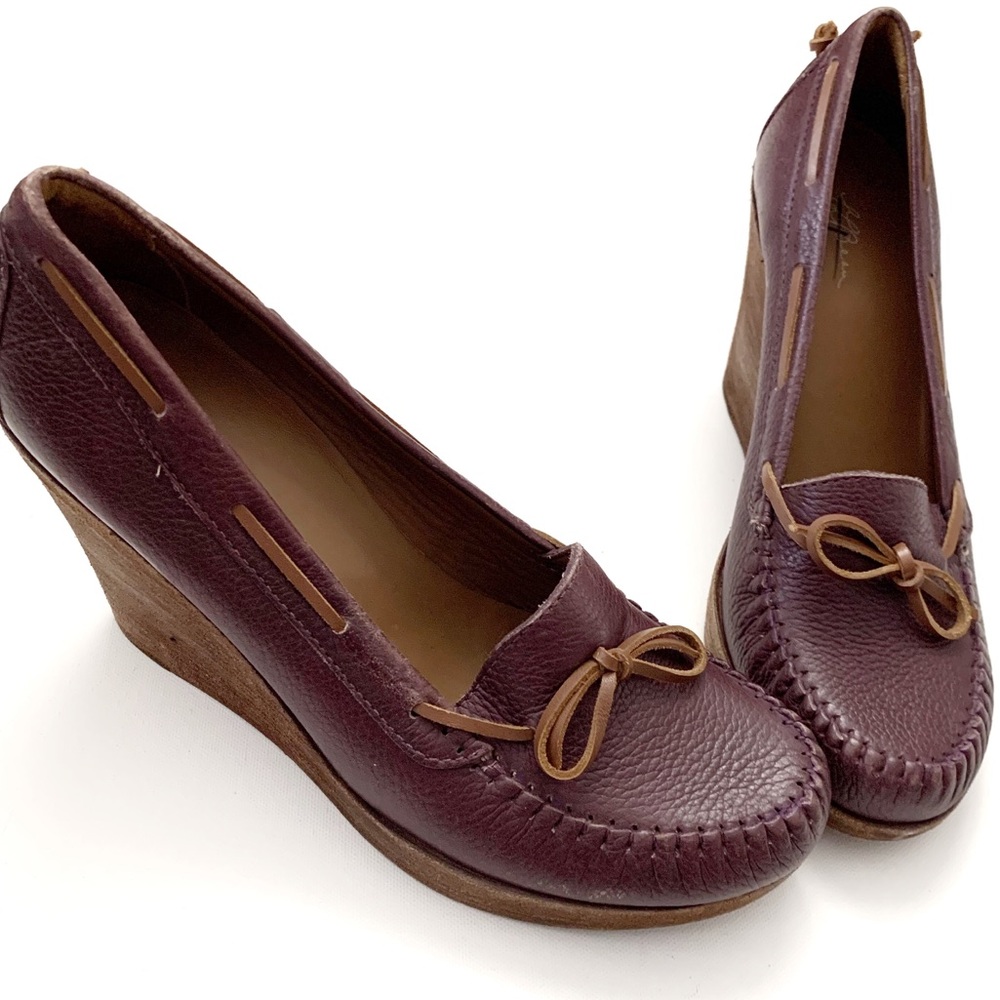🌻 L.L. Bean Mulberry Wedge Loafers